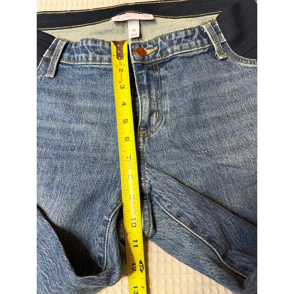 Isabel Maternity Vintage Straight Panel Medio Blue Jeans Size 10 Classic Mamma - Picture 5 of 11